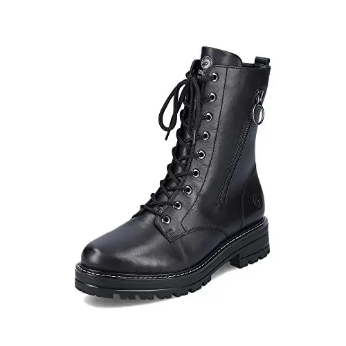 Produktbild: Remonte Damen Combat Boots D2281, Frauen Stiefeletten,lose Einlage,uebergangsstiefel,schnürstiefel,Winterstiefel,Winterschuhe,warm,schwarz (01),38 EU