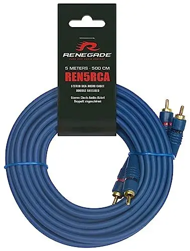 Produktbild: Renegade REN5RCA Audiokabel, 5 m, 2 x Cinch-Stecker, 2 x Cinch-Stecker, Blau, 5 m
