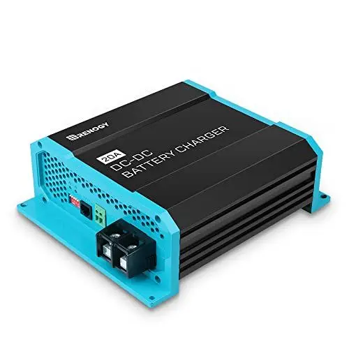 Produktbild: Renogy 20A DCDC Batterieladegerät, 12V Solarenergie Ladegerät, AGM, Flooded, Gel, and Lithium Batterie, Schutz vor Überhitzung