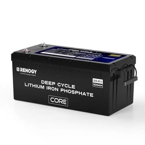 Produktbild: Renogy 24V 100Ah LiFePo4 Lithium Batterie mit Selbsterwärmung, Max. 2560W Leistung mit 100A BMS, über 5000 Zyklen, Deep-Cycle-Akku für Trolling Motorkabinen Marine Wohnmobile, Netzunabhängige