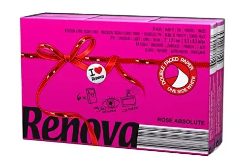 Produktbild: Renova ROSE ABSOLUTE Pocket Tissues 6 Packs Renova Red Label Kitchen Paper Pink Regular