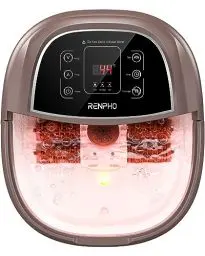 Produktbild: RENPHO Fussbad mit Massagefunktion, Geschenke für Männer, Fußbad Massagegerät Elektrisch mit Timer, Fussbadewanne mit Massage mit Temperatureinstellung, Fußmassagegerät mit Wasser Fußsprudelbad, Braun