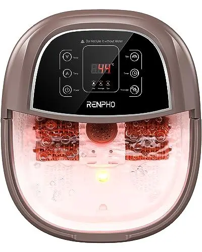 Produktbild: RENPHO Fussbad mit Massagefunktion, Fußbad Massagegerät Elektrisch mit Timer, Fussbadewanne mit Massage mit Temperatureinstellung, Fußmassagegerät mit Wasser Fußsprudelbad