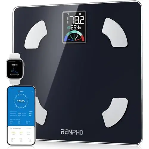 Produktbild: RENPHO Personenwaage Digital mit Großem VA-Display, Waage mit Körperfett und Muskelmasse, 13 Körpermaße, Elis 1