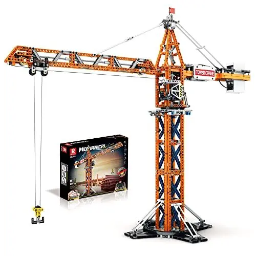 Produktbild: Reobrix 22013 Technic Turmdrehkran Ferngesteuerter Klemmbausteine, 14 Jahre+, 1288 PCS MOC Bausteine, lustiges Spielzeug Auto, besonderes Geschenk für Jugendliche und Erwachsene, kompatibel mit Lego