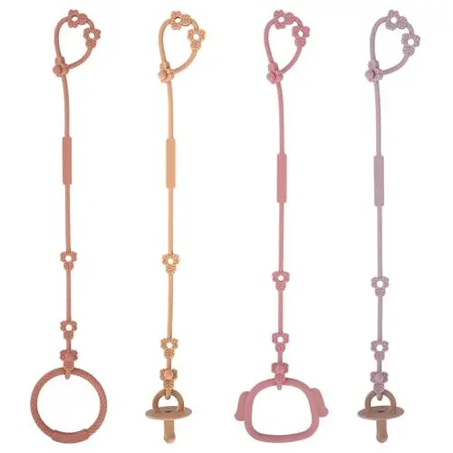 Produktbild: REOEWE Cup Catcher,Sicherheitsgurte Für Spielzeug, Trinkbecher Halteriemen Für Kinderwagen Hochstuhl Autositz Fechten, Aus Lebensmittelqualität Silikon, BPA-frei, 4er-Pack