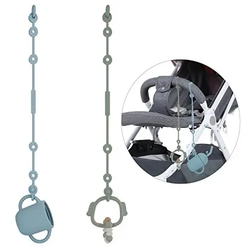 Produktbild: REOEWE Cup Catcher, Sicherheitsgurte Für Spielzeug, Trinkbecher Halteriemen Für Kinderwagen Hochstuhl Autositz Fechten, Aus Lebensmittelqualität Silikon, BPA-frei, 2er-Pack