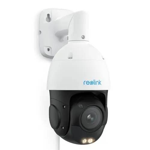Produktbild: Reolink 4K 8MP UHD PTZ Outdoor Überwachungskamera PoE mit 5X 3D optischem Zoom, Auto-Tracking, Farbnachtsicht, smarte Personen-/Fahrzeug-/Tier-Erkennung, Zwei-Wege-Audio, 24/7 Aufzeichnung, RLC-823S1