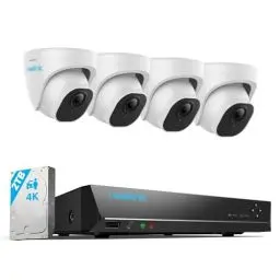 Produktbild: Reolink 4K Überwachungskamera Aussen Set, 4X 8MP PoE IP Kamera Überwachung mit Smarter Personenerkennung und Fahrzeugerkennung, 8CH 2TB HDD NVR für 24/7 Videoüberwachung, 30M Nachtsicht, RLK8-800D4