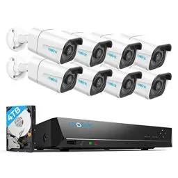 Produktbild: Reolink 4K Überwachungskamera Set, Videoüberwachung mit 8X 8MP PoE IP Kamera und 16CH 4TB HDD NVR, Personenerkennung und Fahrzeugerkennung, IP66, 30M IR Nachtsicht für Aussen, Innen, RLK16-800B8