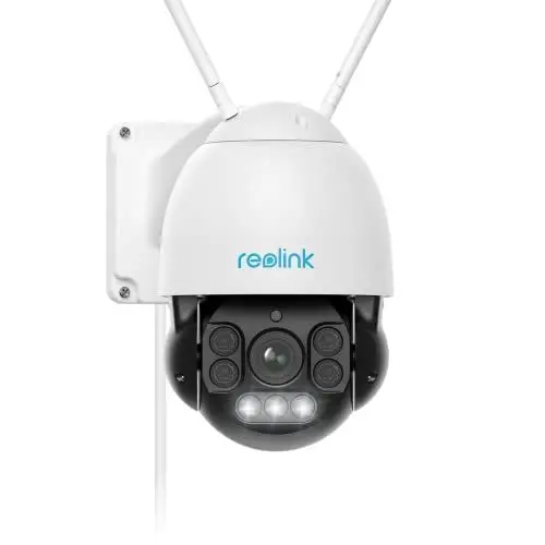 Produktbild: Reolink 5MP PTZ WLAN Kamera Outdoor, 5X Optischer Zoom, 60m Vollfarb-Nachtsicht, 2,4/5GHz WiFi mit Personen-/Fahrzeugerkennung, Auto-Tracking, 360° Ansicht, 2-Wege-Audio,1920p, IP66, RLC-523WA