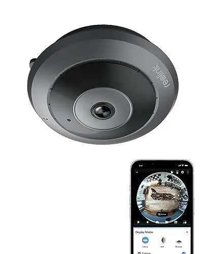 Produktbild: Reolink 6MP WLAN Überwachungskamera Innen, 360° Blick Panorama Fisheye Kamera mit 2,4/5 GHz WLAN, Personenerkennung, 2 Wege Audio, Decken-/Wand-/Tisch-Installation, Mehrere Display-Ansichten, FE-W