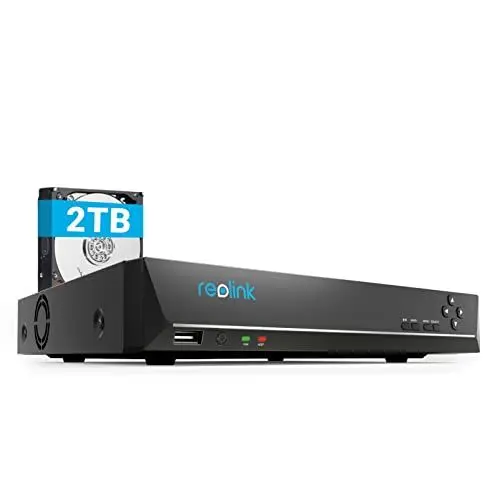 Produktbild: Reolink 8CH 4K PoE NVR Überwachungssystem Rekorder mit 2TB Festplatte Videoüberwachung für IP Kamera Haus, Innen, Außen Sicherheit. Unterstützt 16MP/12MP/4K/5MP/4MP HD Reolink IP Kameras RLN8-410