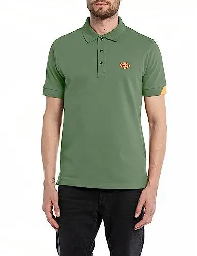 Produktbild: REPLAY Herren Poloshirt Kurzarm Regular-Fit mit Stretch, Army Green 837 (Grün), M
