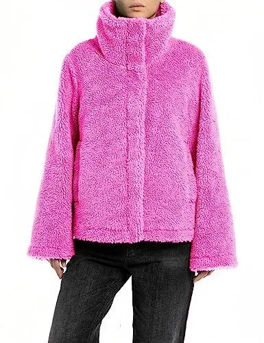 Produktbild: Replay Damen Jacke Kunstfelljacke aus Teddyfell, Fuchsia 069 (Violett), M
