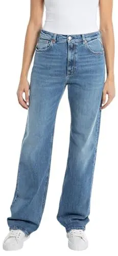Produktbild: Replay Damen Jeans Laelj Wide Leg Fit Rose Label, Medium Blue 009 (Blau), 31W / 34L