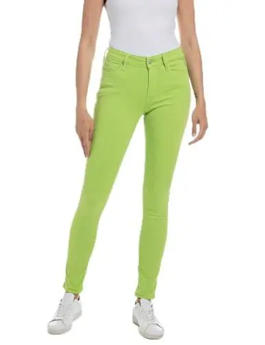 Produktbild: Replay Damen Jeans Luzien Skinny-Fit Hyperflex Colour X-Lite mit Stretch, Apple Green 675 (Grün), 33W / 32L
