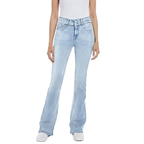 Produktbild: Replay Damen Jeans Schlaghose New Luz Flare mit Power Stretch, Light Blue 010 (Blau), 31W / 34L