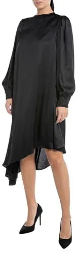 Produktbild: Replay Damen Kleid Langarm aus Satin, Black 098 (Schwarz), S