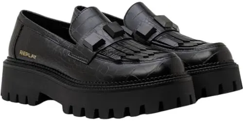 Produktbild: Replay Damen Loafers aus Kunstleder, Schwarz (Black 003), 38