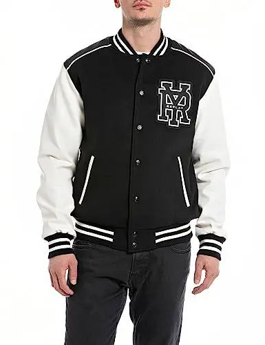 Produktbild: Replay Herren Jacke College-Jacke mit Logo, Black/Ivory 010 (Schwarz), XXL