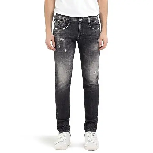 Produktbild: Replay Herren Jeans Anbass Slim-Fit Aged, Dark Grey 097-2 (Grau), 32W / 36L