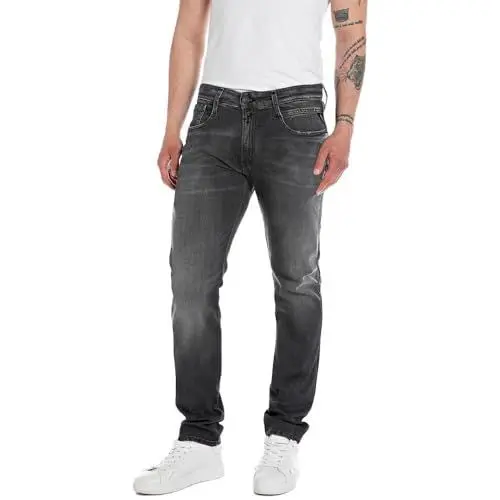 Produktbild: Replay Herren Jeans Anbass Slim-Fit Bio, Dark Grey 097 (Grau), 34W / 32L