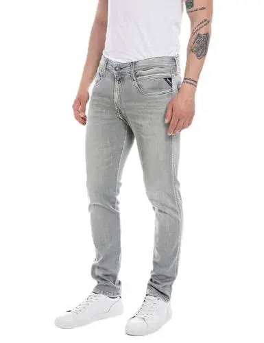 Produktbild: Replay Herren Jeans Anbass Slim-Fit Bio, Light Grey 095-1 (Grau), 33W / 32L