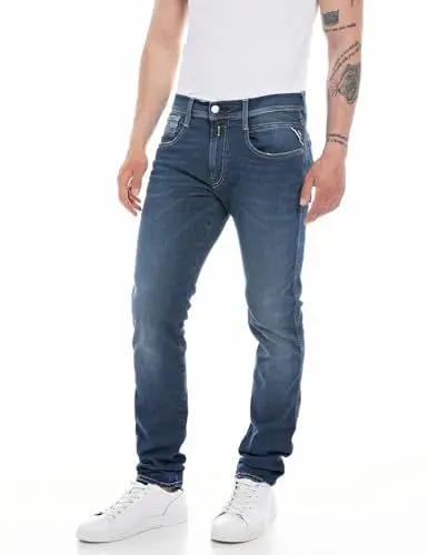 Produktbild: Replay Herren Jeans Anbass Slim-Fit Hyperflex mit Stretch, Dark Blue 007-1 (Blau), 27W / 32L
