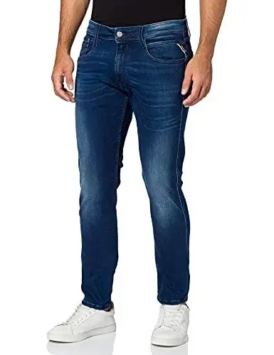 Produktbild: Replay Herren Jeans Anbass Slim-Fit mit Power Stretch, Blau (Dark Blue 007), 31W / 30L