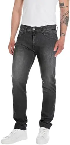 Produktbild: Replay Herren Jeans Anbass Slim-Fit mit Power Stretch, Grau (Dark Grey 097), 33W / 30L