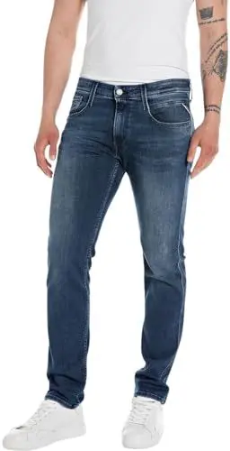 Produktbild: Replay Herren Jeans Anbass Slim-Fit mit Power Stretch, Medium Blue 009 (Blau), 31W / 32L