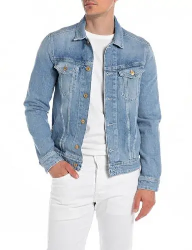 Produktbild: Replay Herren Jeansjacke aus Comfort Denim, Light Blue 010 (Blau), S