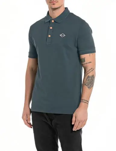 Produktbild: Replay Herren Poloshirt Kurzarm aus Baumwolle, Iron 383 (Grau), XXL