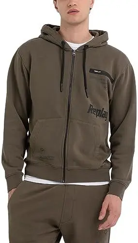 Produktbild: Replay Herren Sweatshirtjacke mit Reißverschluss, Dark Olive 928 (Grün), L