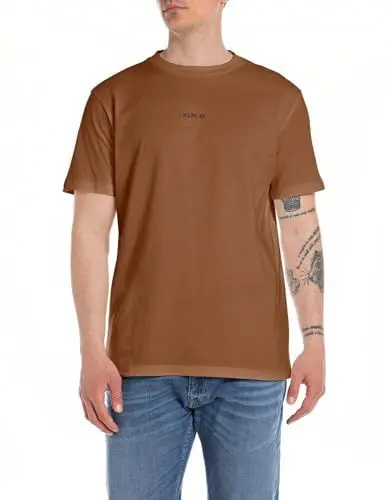 Produktbild: Replay Herren T-Shirt Kurzarm aus Baumwolle, Sandal Wood 442 (Beige), M