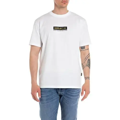 Produktbild: Replay Herren T-Shirt Kurzarm aus Baumwolle, White 001 (Weiß), M