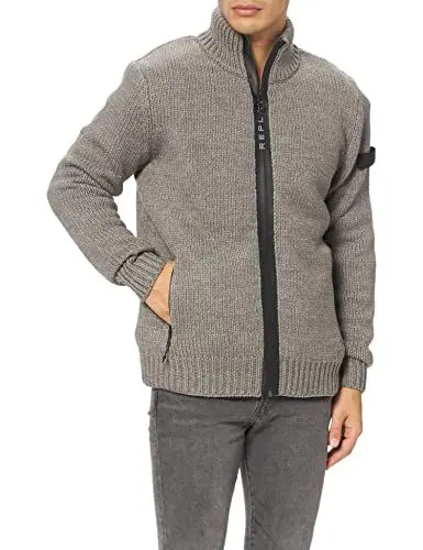 Produktbild: Replay Herren Uk3053.000.g2897f Strickjacke, M04 Grey Med Melange, M