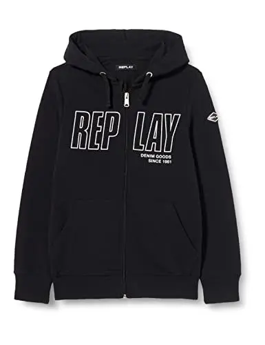 Produktbild: Replay Jungen Sweatjacke mit Reißverschluss, Black 098 (Schwarz), 10 Jahre