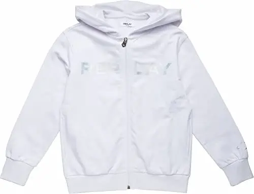Produktbild: Replay Mädchen Sweatjacke mit Reißverschluss, Butter White 012 (Weiß), 10 Jahre