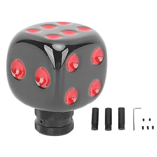 Produktbild: Resin Dice Head Schalthebelknauf, Universell Passend für die Meisten Autos, (Schwarz Rot)