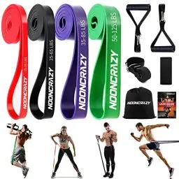 Produktbild: Resistance Bands, 4 Verschiedene Ebenen Widerstandsbänder mit Türanker und Handgriffen, Fitnessbänder für Kraftraining, Training, Physiotherapie, Yoga für Männer und Frauen