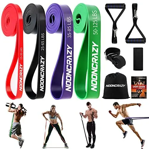Produktbild: Resistance Bands, 4 Verschiedene Ebenen Widerstandsbänder mit Türanker und Handgriffen, Fitnessbänder für Kraftraining, Training, Physiotherapie, Yoga für Männer und Frauen
