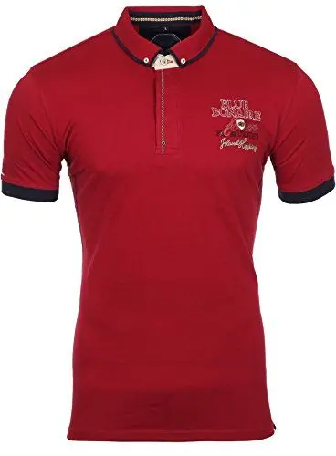 Produktbild: Reslad Polo-Shirt Herren Slim Fit Button-Down-Kragen Polo-Hemd RS-5202 Bordeaux 2XL