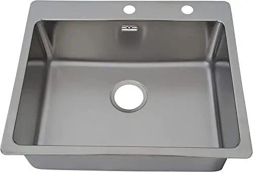 Produktbild: Respekta Chicago Edelstahl Spülbecken / 1 Becken Einbauspüle in 60 x 50 cm / Edelstahlspüle geeignet für Unterschränke ab 60 cm Breite