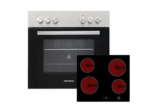 Produktbild: Backofen Herdset Einbau Kochfeld Glaskeramik rahmenlos 56 L Respekta HS2000-26
