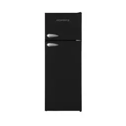 Produktbild: Respekta Retro-Kühlschrank mit Gefrierfach / in schwarz / 145 x 54 cm / 213 L Nutzinhalt / verstellbare Füße / automatisches Abtauverfahren / Winterschaltung / Schnellgefrierfunktion / KS144VS