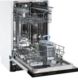 Produktbild: Respekta Spülmaschine vollintegriert 45 cm/Einbau-Geschirrspüler mit Besteckkorb / 4 Programme/Startzeitvorwahl / 10 Maßgedecke/leise 49 dB / GSP45VV