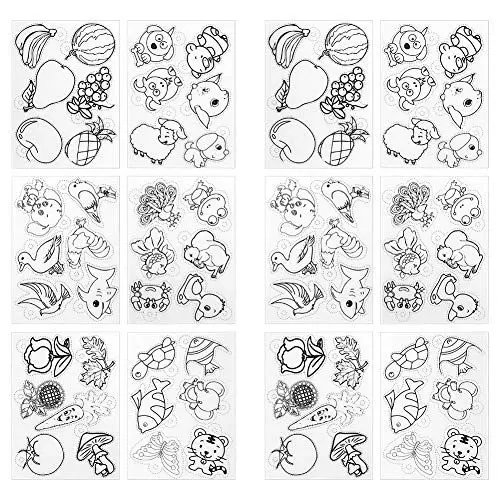 Produktbild: Respicefinem 12 Stück Schrumpffolien, durchscheinend, bunt, DIY-Schrumpffolien, durchscheinend, handgefertigte Accessoires, Schlüsselanhänger, Spielzeug, Schmuck, Bastelmaterial