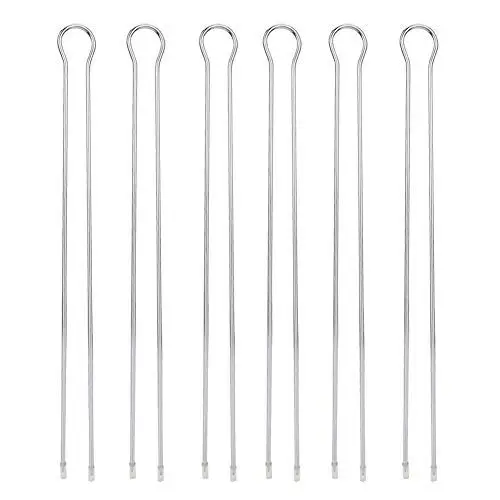 Produktbild: Natudeco 6-teiliges Grillspieß-Stäbchen aus Metall, Grillgabel, Grillspieß, Gabel, Grillutensilien-Set für Fleisch, Gemüse, Meeresfrüchte, Früchte